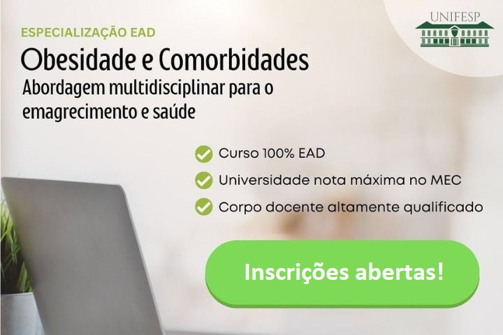 A imagem é um anúncio promocional de um curso de especialização EAD (ensino a distância) com o tema 