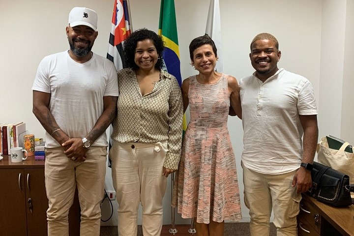 Da esquerda para a direita: Douglas Belchior, Sheila Carvalho, Raiane Assumpção e Seimour Souza (Foto: Dan Levy)